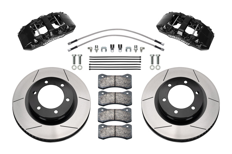 Load image into Gallery viewer, Wilwood Front Brake Kit Vented Rotors w/ Black Calipers - AERO6 DM Direct-Mount - 2021+ Ford Bronco - 140-17512