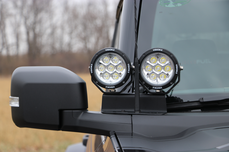 Load image into Gallery viewer, Maxlider Dual Cowl Light Brackets - (Set of 2 Brackets: Passenger + Driver Side)