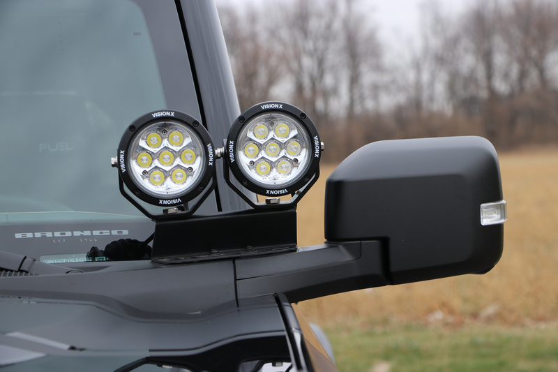 Load image into Gallery viewer, Maxlider Dual Cowl Light Brackets - (Set of 2 Brackets: Passenger + Driver Side)