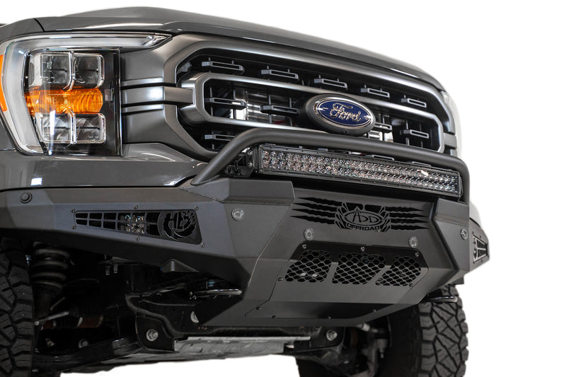 Load image into Gallery viewer, Addictive Desert Designs HoneyBadger Front Bumper W/ Top Hoop- 2021-2023 Ford F-150 - F197431040103