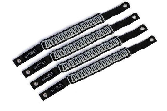 Maxlider 2021-2025 Bronco Paracord Grab Handle - Set of 4 Gray with Black