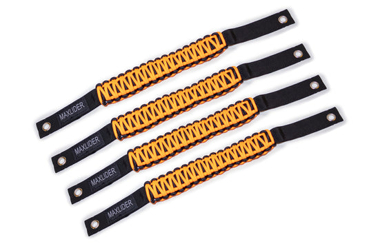 Maxlider 2021-2025 Bronco Paracord Grab Handles - Set of 4 Orange/Black