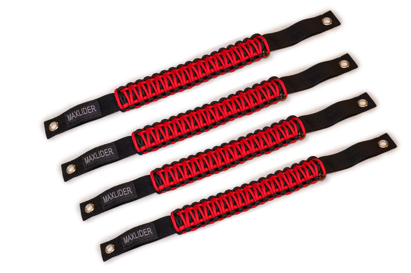 Load image into Gallery viewer, Maxlider 2021-2025 Bronco Paracord Grab Handles - Set of 4 Red/Black
