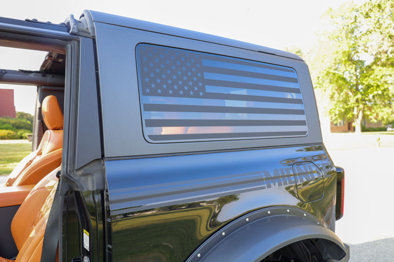 Load image into Gallery viewer, Maxlider 2  Door 2021+ Ford Bronco American Flag Vinyl Window Decal - set of 2