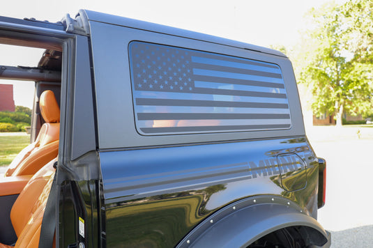 Maxlider 2  Door 2021+ Ford Bronco American Flag Vinyl Window Decal - set of 2