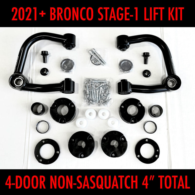 Load image into Gallery viewer, 2021 - 2025 Ford Bronco 4" Maxlider Bros Stage-1 Lift Kit - 4 Door NON-SASQUATCH NON-BADLANDS Package