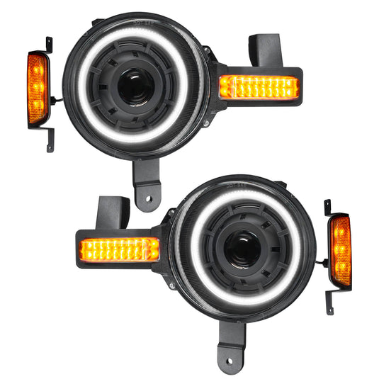 Oculus headlights for Bronco with white DRL