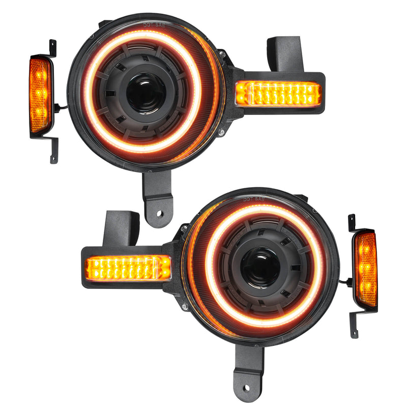 Load image into Gallery viewer, Oculus headlights for bronco with amber DRL