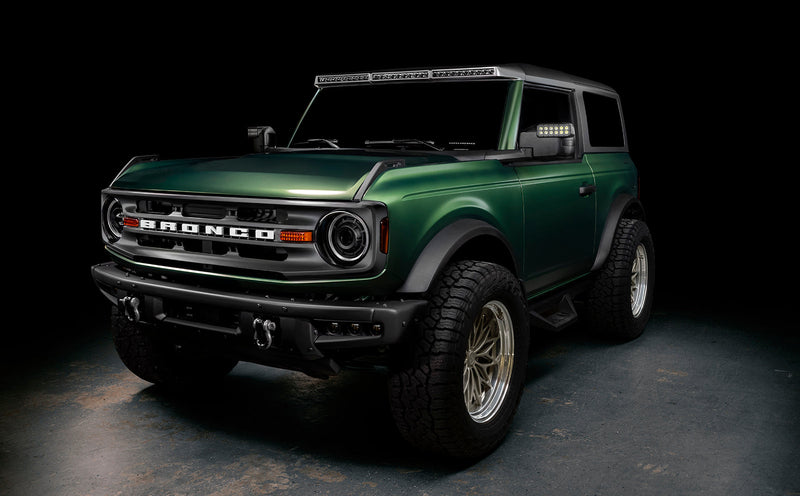 Load image into Gallery viewer, 3/4 view of green ford bronco