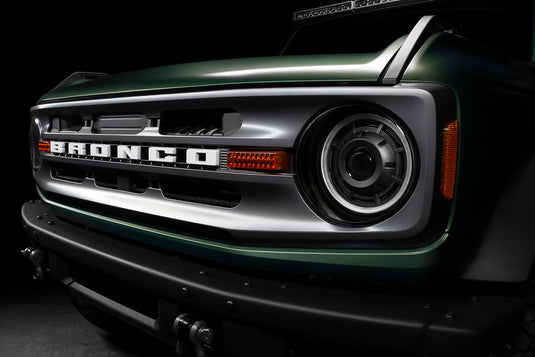 Close-up of oculus installed on ford bronco turned off