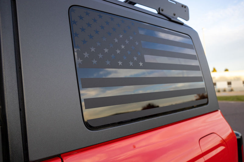 Load image into Gallery viewer, Maxlider 4 Door 2021+ Ford Bronco American Flag Vinyl Window Decal - set of 2