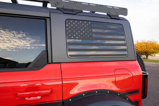 Maxlider 4 Door 2021+ Ford Bronco American Flag Vinyl Window Decal - set of 2