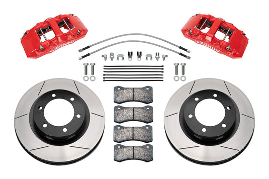 Wilwood Front Brake Vented Rotors w/ Red Calipers Kit AERO6 - DM Direct-Mount - 2021+ Ford Bronco - 140-17512-R