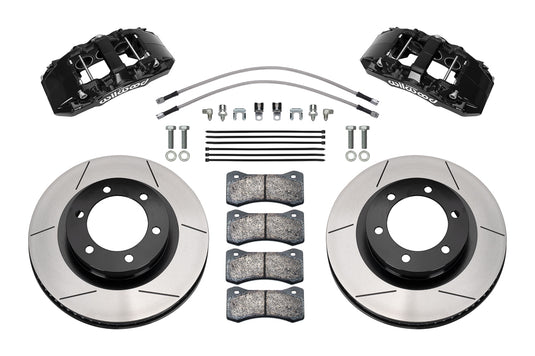 Wilwood Front Brake Kit Vented Rotors w/ Black Calipers - AERO6 DM Direct-Mount - 2021+ Ford Bronco - 140-17512