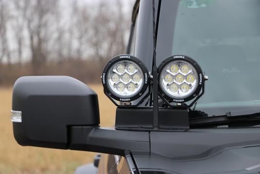 Maxlider Dual Cowl Light Brackets - (Set of 2 Brackets: Passenger + Driver Side)