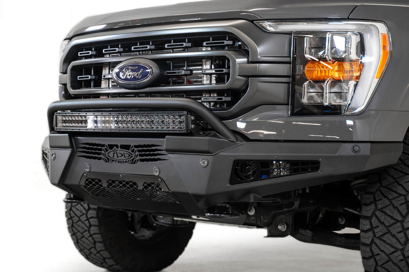 Load image into Gallery viewer, Addictive Desert Designs HoneyBadger Front Bumper W/ Top Hoop- 2021-2023 Ford F-150 - F197431040103
