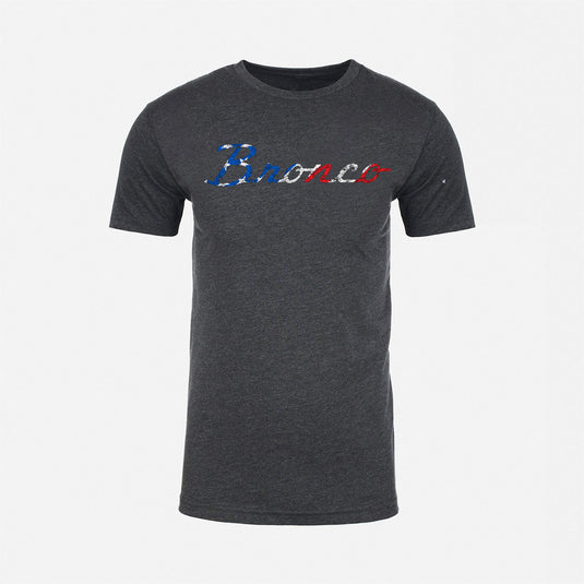 American Flag Ford Bronco Script Vintage Wash Premium T-Shirt