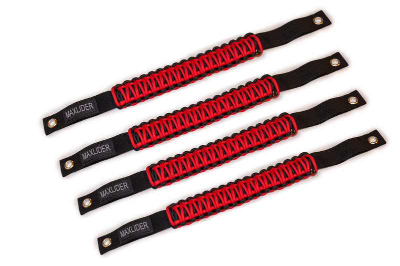 Load image into Gallery viewer, Maxlider 2021-2023 Bronco Paracord Grab Handles - Set of 4 Red/Black
