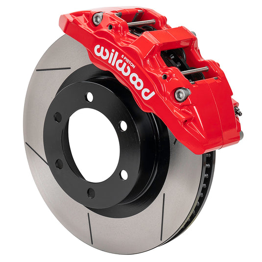 Wilwood Front Brake Vented Rotors w/ Red Calipers Kit AERO6 - DM Direct-Mount - 2021+ Ford Bronco - 140-17512-R