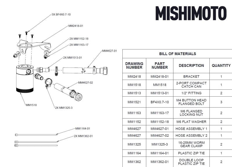 Load image into Gallery viewer, MishiMoto Baffled Oil Catch Can Kit - 2021+ Ford Bronco 2.3L - MMBCC-BR23-21P
