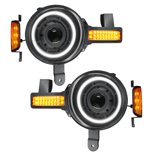 Oculus headlights for Bronco with white DRL