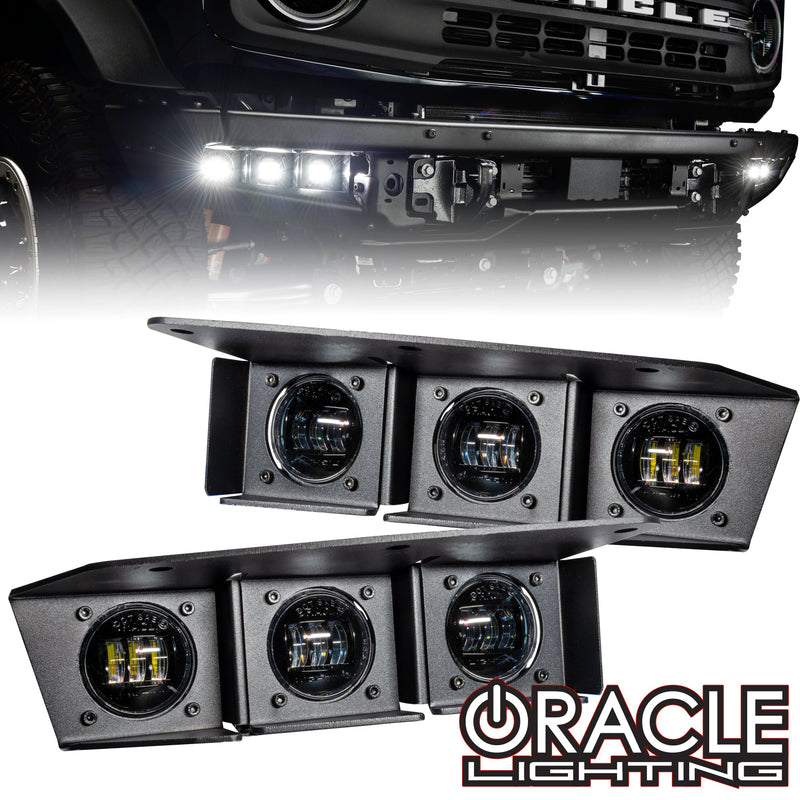 Load image into Gallery viewer, ORACLE Lighting 2021-2024 Ford Bronco Triple LED Fog Light Kit for Steel Bumper
