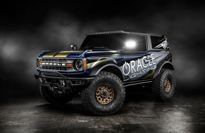 Load image into Gallery viewer, 3/4 view off ORACLE Bronco with bright LED side mirrors
