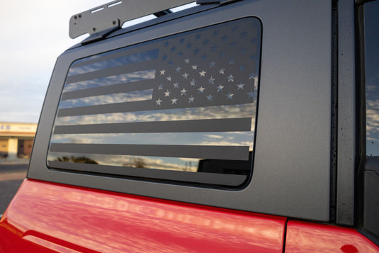Maxlider 4 Door 2021+ Ford Bronco American Flag Vinyl Window Decal - set of 2